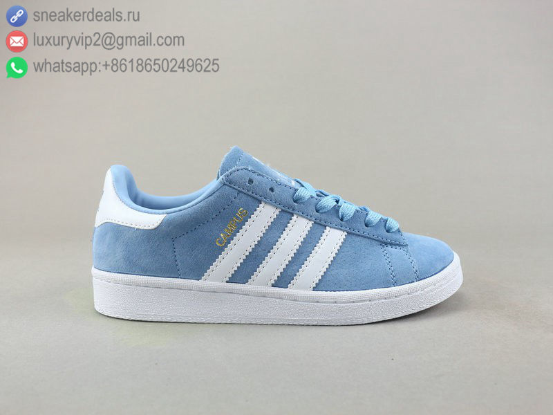 ADIDAS CAMPUS W BLUE WHITE LEATHER WOMEN SKATE SHOES